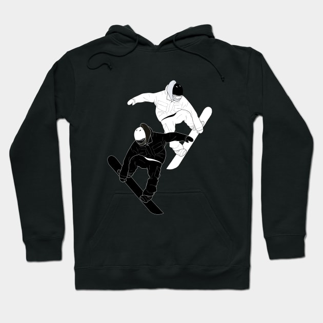 Yin and Yang Boarders Hoodie by Swadeillustrations